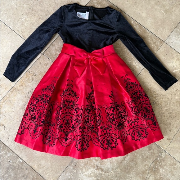 Bonnie Jean, little girl 6X red and black dress excellent condition - Picture 8 of 12